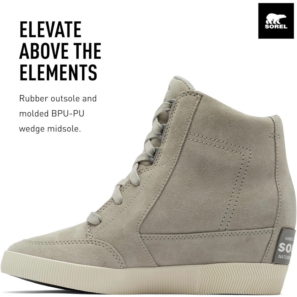 EUC Sorel “Out and About II” Wedge High-Top Sneakers (Dark Gray) waterproof (8) - Picture 4 of 13